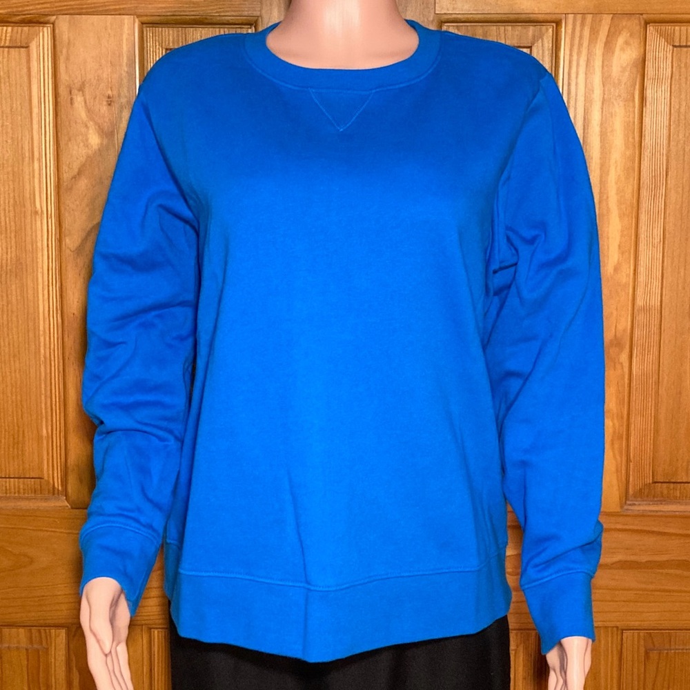 NWOT Laura Scott Petite Vintage 90s Sweatshirt Long Sleeve Blue Size XLP